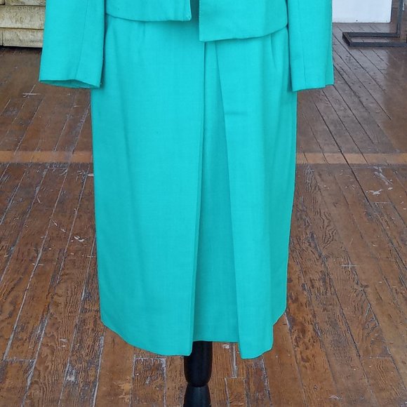 70s Vintage Teal 2pc suit - Picture 8 of 11
